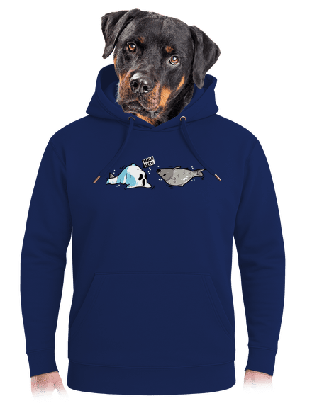 Leklá ryba unisex mikina premium Navy