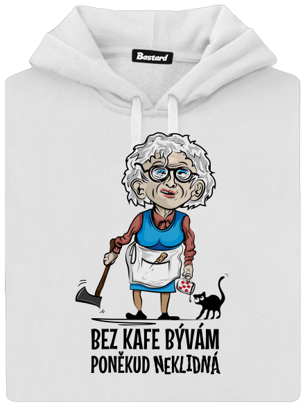 Neklidná bez kafe dámská mikina klokanka White