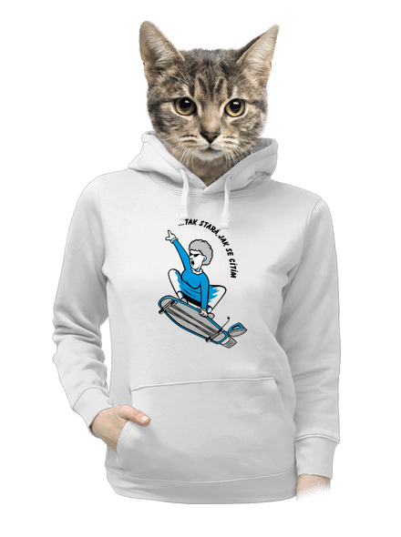 Starý, jak se cítím dámská mikina klokanka White
