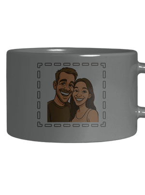 Karikatura z vlastní fotky hrnek makronka Grey Macaron