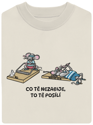 Co tě nezabije unisex mikina bez kapuce Off White