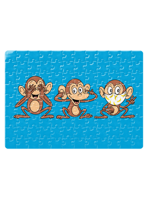 Opičky puzzle White