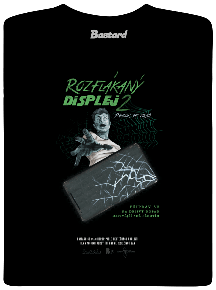 B13: Rozflákaný displej pánské tričko Black