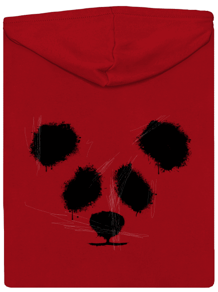 Panda pánská mikina na zip Red