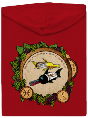 Vinný horoskop: Ryba pánská mikina na zip Red