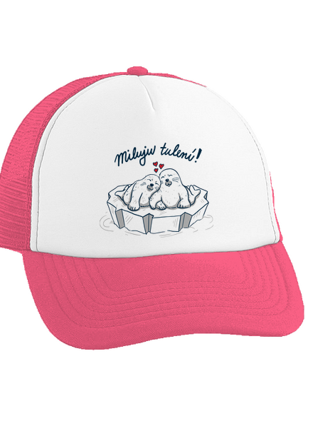 Miluju tulení kšiltovka truckerka Fluorescent Pink cap