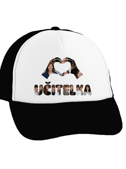 Nápis pro učitele z vlastních fotek kšiltovka truckerka Black cap