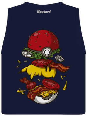 Pokémon burger dámské tílko volné Navy