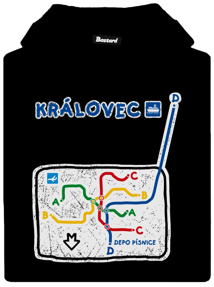 Metro Královec pánská mikina klokanka Black