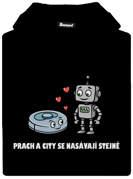 Láska mezi roboty dětská mikina klokanka Black