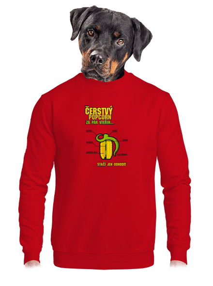Čerstvý popcorn unisex mikina bez kapuce Red