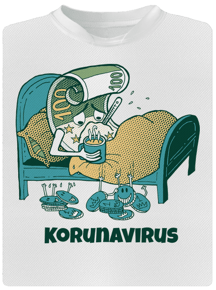 Korunavirus v posteli dětské sportovní tričko White
