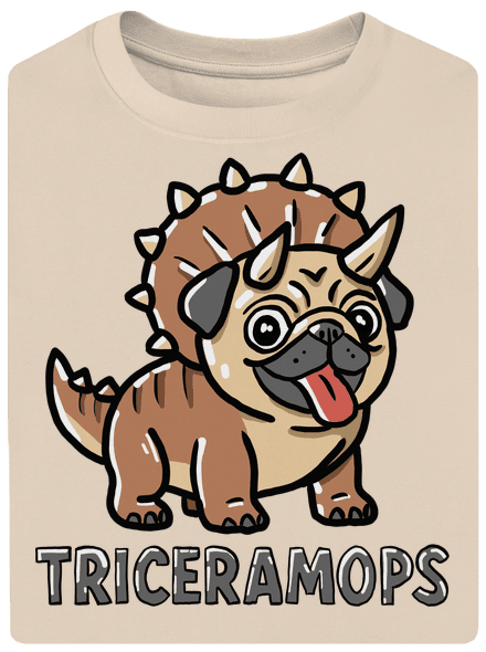 Triceramops unisex tričko oversized Almond