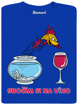 Skočím si na víno pánské dlouhý rukáv Royal Blue