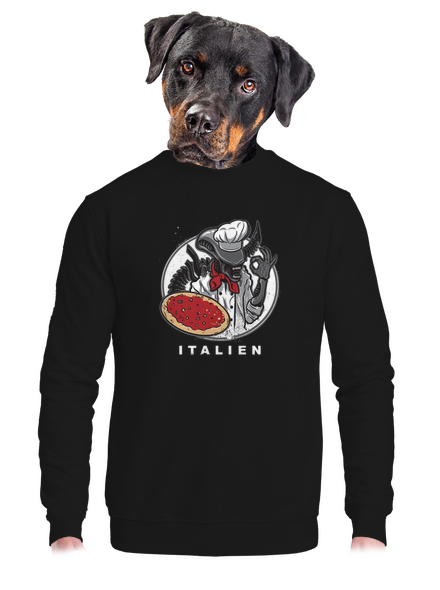 Italien unisex mikina bez kapuce Black
