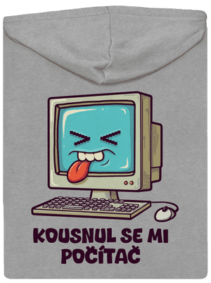 Kousnul se mi počítač pánská mikina na zip Light Melange