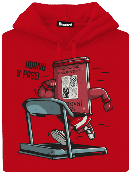 Hubnu v pase pánská mikina klokanka Red