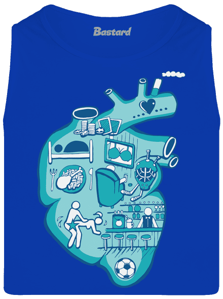 Srdce bije pro  pánské tílko Royal Blue