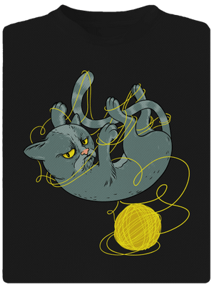 Nevrlý kocour dětské sportovní tričko Black