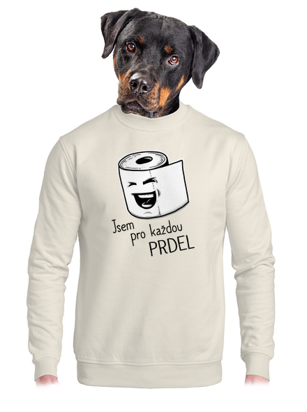 Prdel unisex mikina bez kapuce Off White