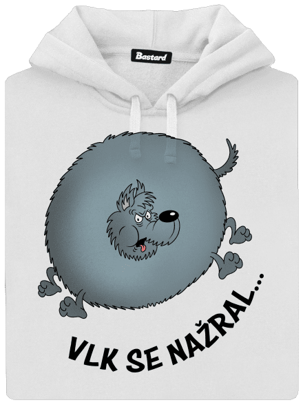 Vlk se nažral dámská mikina klokanka White