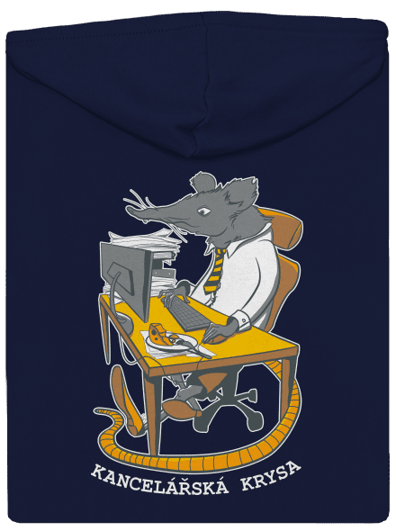 Kancelářská krysa pánská mikina na zip Navy