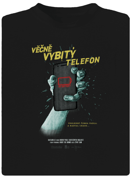 B13: Vybitý telefon pánské sportovní tričko Black