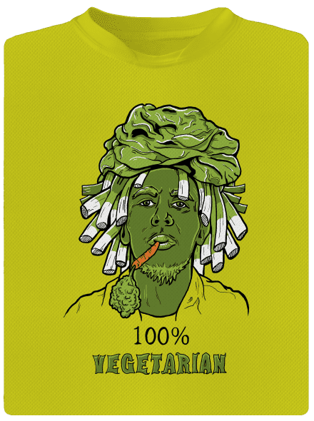 100% vegetarián dětské sportovní tričko Neon Yellow