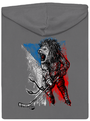 Hokejový lev dámská mikina na zip Steel Gray