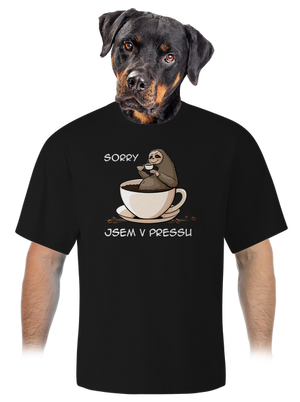 V pressu unisex tričko oversized Black