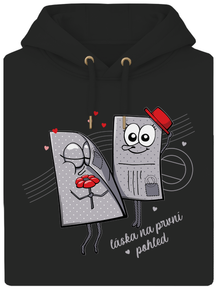 Láska na první pohled unisex mikina premium Dark Black