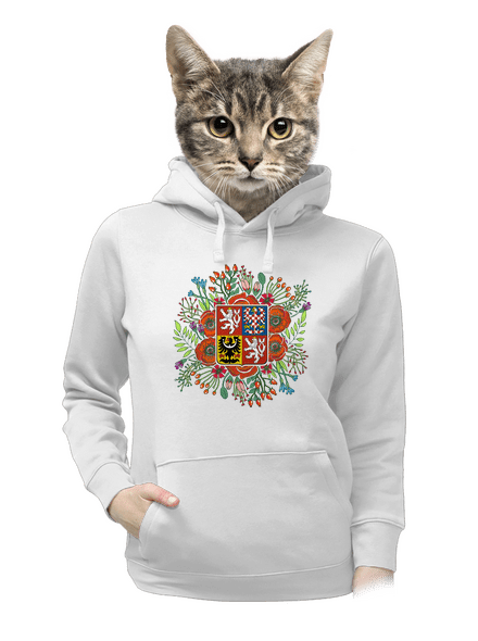 Moje rodná země Česká republika  dámská mikina klokanka White