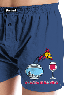 Skočím si na víno pánské trenky Blue