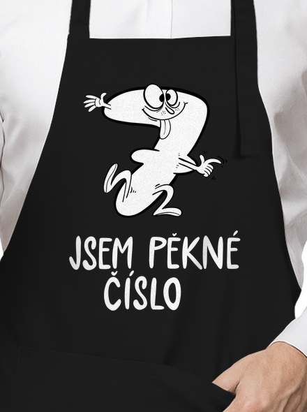 Jsem pěkné číslo zástěra Black