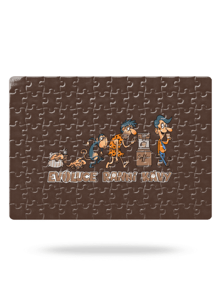 Evoluce ranní kávy puzzle White