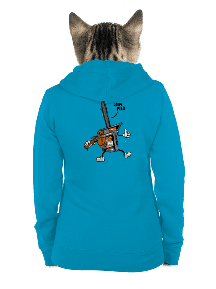 Jsem pila dámská mikina na zip Blue Atol