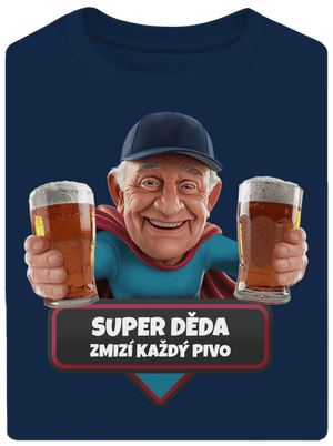 Super děda unisex tričko oversized Midnight Blue
