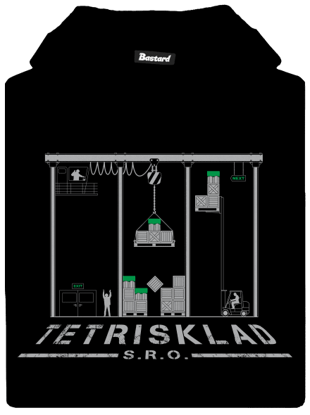 Tetrisklad dětská mikina klokanka Black