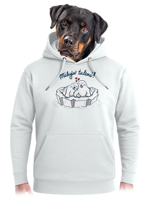 Miluju tulení unisex mikina premium Snowwhite