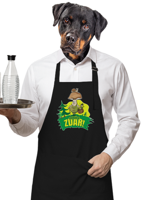 Houbaření zdar zástěra Black