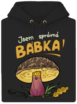 Babka a hříbeček unisex mikina premium Dark Black