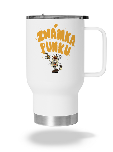 Vylitá známka punku  termohrnek White
