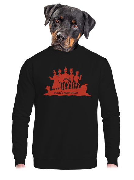 Punks Not Dead unisex mikina bez kapuce Black