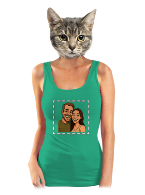 Karikatura z vlastní fotky dámské tílko klasické Mint Mal