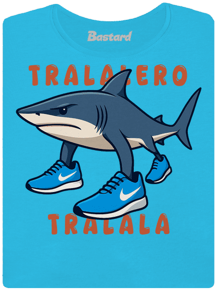 Tralalero Tralala – Italian Brainrot dámské tričko s lemem Blue Atol