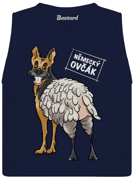 Německý ovčák dámské tílko volné Navy