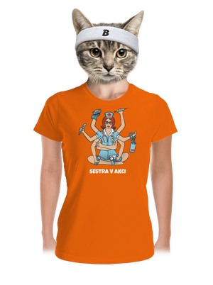 Sestra v akci dámské sportovní tričko Neon Orange