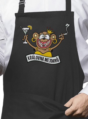 Královna mejdanů zástěra Dark Grey