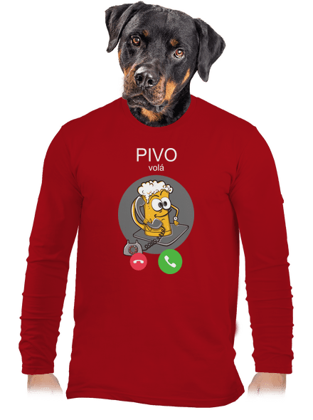 Pivo volá pánské dlouhý rukáv Red