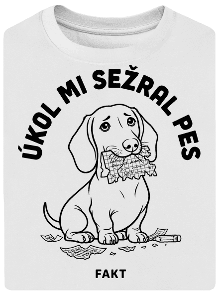Úkol sežral pes unisex tričko oversized White